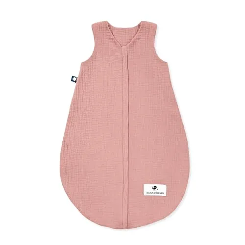 Julius Zöllner Baby Sommerschlafsack Musselin dusty rose 60 cm - Schlafsäcke, aus 100% Musselin-Baumwolle für optimalen Komfort und Atmungsaktivität, perfekt für warme Nächte.