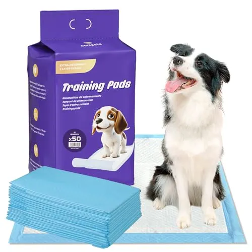 Nanipets® Trainingspad für Hunde Welpenunterlagen, Superabsorbierendes & Auslaufsichere Wickelunterlagen, 45 x 60 cm Extra Große, Dicke Pet Pads, 50 Stück