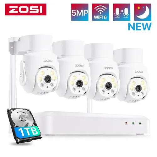 ZOSI 8CH 2K 5MP POE Überwachungskamera Set - DVR-Videoüberwachungs Sets mit 5MP hochauflösenden Kameras, IR Nachtsicht und einfacher POE Installation für optimale Sicherheit.