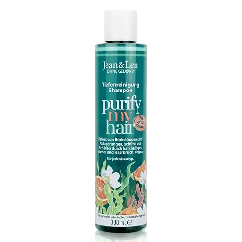 Produktbild Jean & Len Shampoo Pink Grapefruit & Spirulina, reinigt Haar & Kopfhaut gründlich, befreit von Talg & Rückständen, schützt vor Haarbruch, ohne Silikone & Parabene, vegan, 300 ml