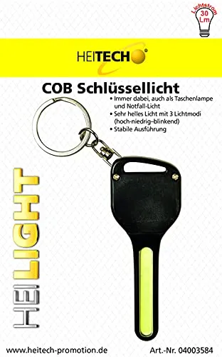 HEITECH COB-Schlüssellicht Design in stabiler Schlüsselform, 3 Lichtmodi, inkl. CR2032