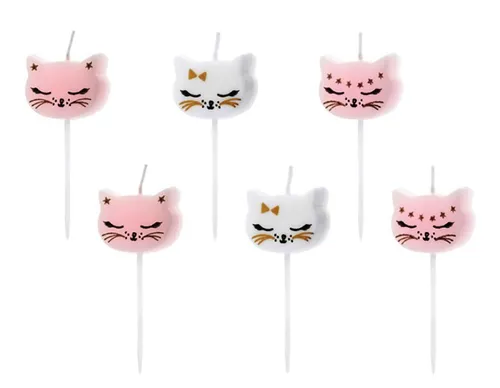 Kuchenkerzen - Cats Katzen 6 Stück Geburtstag Dekoration
