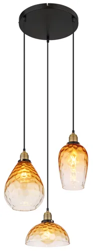 GLOBO LIGHTING Hängeleuchte Amber - Stilvolle Pendelleuchte für Wohnzimmer und Esszimmer - LAMPEN – HÄNGELEUCHTE MIT GLAS - AMBER Diese edle Hängeleuchte vereint modernes Design mit Vintage-Charme und sorgt für warmes, einladendes Licht in Ihrem Raum. Ideal für Wohnzimmer und Esszimmer.