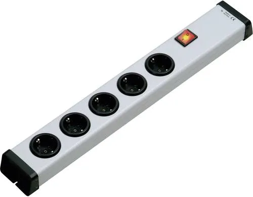 Ehmann 0201x00052300 Steckdosenleiste mit Schalter 5-fach Grau - Steckdosen & Zubehör - Individuelle Zuleitung möglich, ausgestattet mit Anschlussklemmen bis 3x 2,5 mm² und Zugentlastung für hohe Sicherheit.