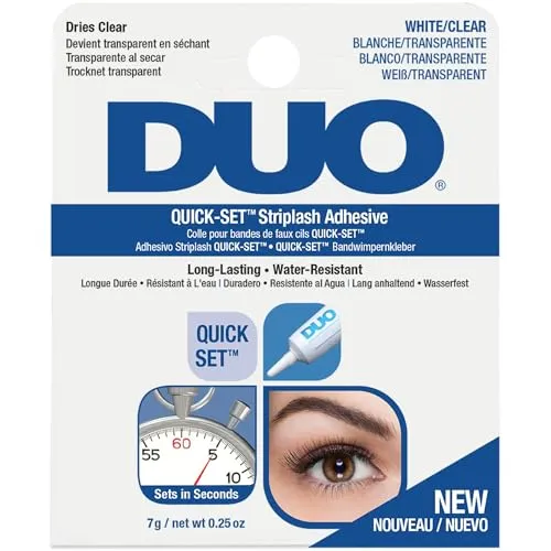 ARDELL DUO Wimpernkleber Transparent mit Schnelltrocken-Formel | Das Original für falsche Wimpern zum Kleben mit extra starkem Halt für Wimpernverlängerung | Glue Clear aus der Tube, wasserfest, 7gr.