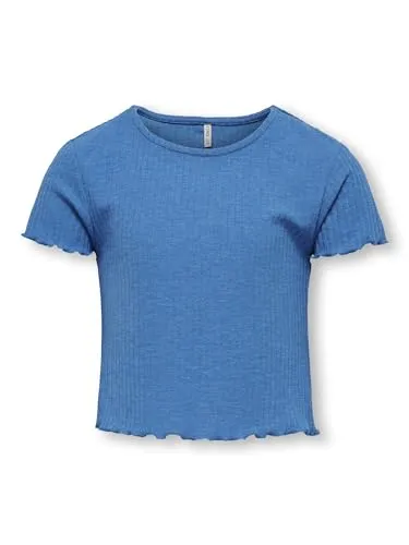 KIDS ONLY Mädchen Kognella S/S O-Neck Top Noos JRS T-Shirt, French Blue, 122-128 EU