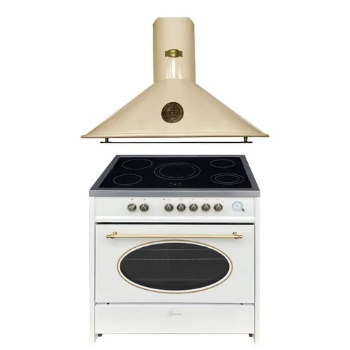 Gurari GCH E 912 Cr r Retro Elektro Standherd +Dunstabzugshaube 90 cm