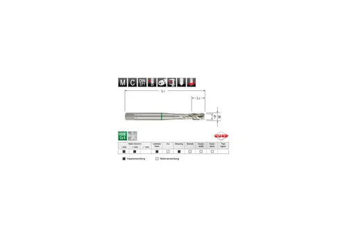 Ruko Gewindebohrer RUKO Maschinengewindebohrer M DIN 371 HSS Co 5 M 8
