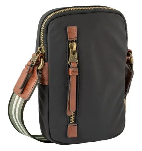 Camel Active Bari Handytasche 20 cm - Black - Umhängetasche aus hochwertigem Nylon, ideal für den Alltag. Mit Reißverschlussöffnung, Steckfach und verstellbarem Schulterriemen für optimalen Komfort.