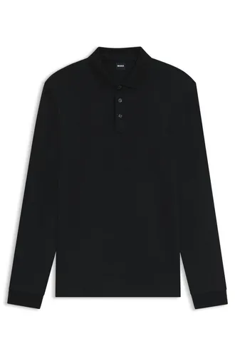 BOSS Herren Pado 30 Regular-Fit Poloshirt - Herren-Mäntel aus hochwertiger Interlock-Baumwolle, mit Flachstrickkragen und 3 Knöpfen für ein elegantes Tragegefühl