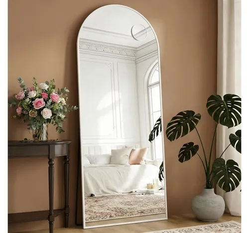 SONGMICS Ganzkörperspiegel 160 x 50 cm mit Vergrößerungsspiegel - Weiß - Eleganter Ganzkörperspiegel mit Vergrößerungsspiegel für präzise Outfit-Kontrollen. Sicherheitsglas sorgt für erhöhte Sicherheit im Alltag. Ideal für jeden Raum und Einrichtungsstil.