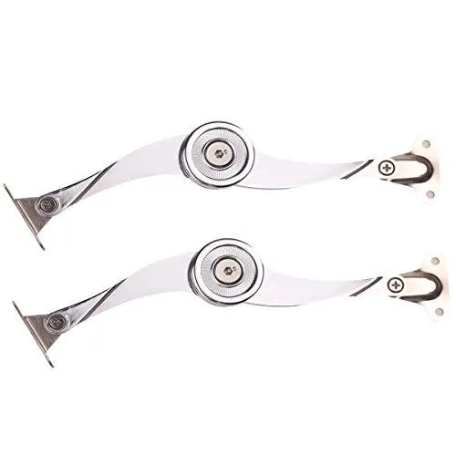 Klappenbeschlag Klappenstütze, Tiberham Klappenhalter Klappenscharnier für Holz oder Alurahmen, Scharnier Puffer mit Absenkautomatik für Küchenschränke, Schrank, Spielzeugkiste (2 Stück)