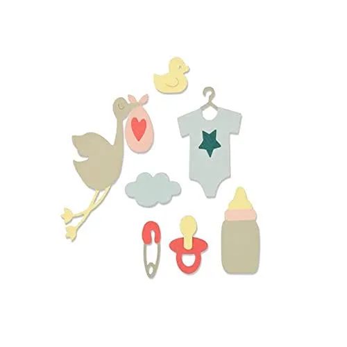 Sizzix Thinlits Stanzen Set 661704 13 Stück - Neues Baby von Debi Potter