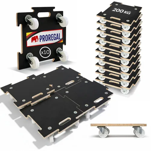 PROREGAL Profi Transportroller Hercules 39x39 cm – Schwerlast bis 200 kg mit 4 Gummirollen