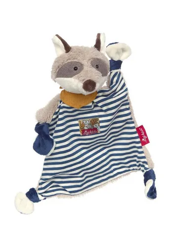 sigikid 39195 Schnuffeltuch Waschbär, blau - Schmusetuch mit niedlichem Waschbär-Design, ideal für Babys zum Kuscheln und Trösten, weich und leicht zu reinigen.