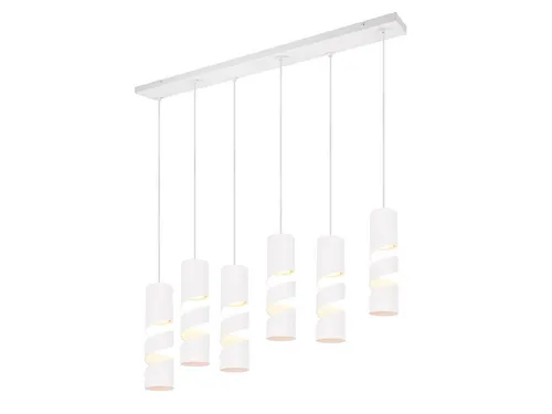 LED Balkenpendelleuchte für Esstisch - 6-flammige Küchenlampe in Weiß, 100 cm - Moderne 6-flammige Pendelleuchte mit individuell einstellbaren Abhängungen. Ideal für jeden Raum, inklusive dimmbaren GU10 LED Leuchtmitteln für stimmungsvolles Licht.