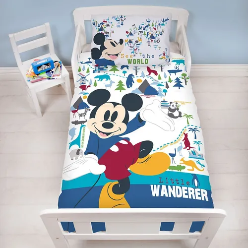 MICKEY MOUSE Wanderer Junior Kleinkind Bettbezug Set Bettwäsche Kinder