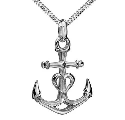JEVELION Großer Silber Anhänger Anker Maritim 925 Sterlingsilber für Herren