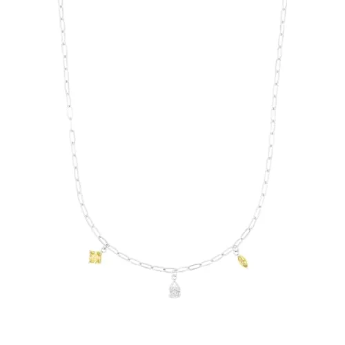 Amor Kette mit Anhänger aus 925 Sterling Silber - Elegante Damen Kette aus 925 Sterling Silber mit Glas-Steinen, 42+3 cm lang, kommt in edler Geschenkbox – perfekt für besondere Anlässe!