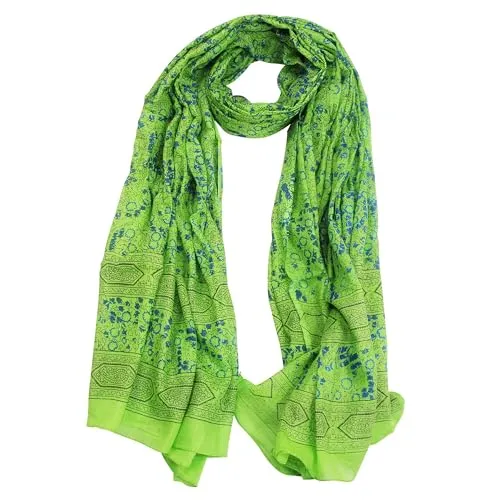 Freak Scene Baumwolltuch - Pareo - Sarong - Indisches Muster 01 - grün-blau