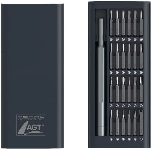 AGT Feinreparatur Werkzeug: 25-teiliges Präzisions-Schraubendreher-Set für Feinreparaturen (Brillen Reparatur Werkzeug, Schraubendreher Bits, Feinmechaniker)