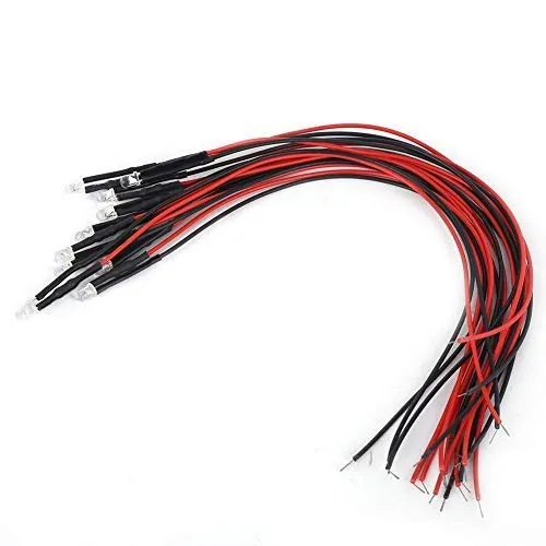 Stück Vorverdrahtete 3mm LED Dioden Mehrfarbig Schnell Blinkend mit 20cm Kabel für 5-12V in Bastel Elektronik und Modellbau Projekten 50