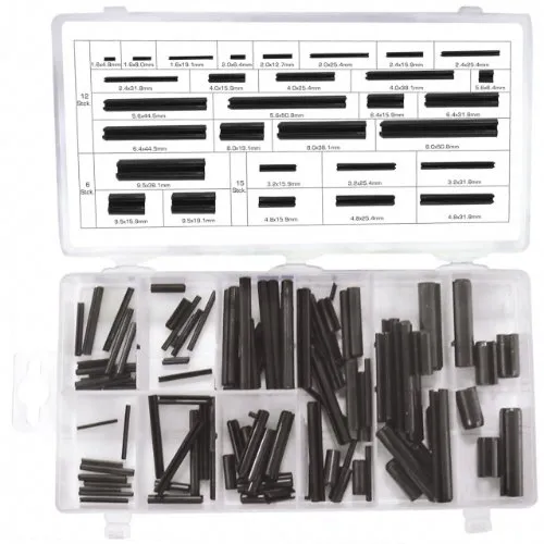 Hohl Federstifte Sicherungsring Sortimentskasten Größen ø 1,6-9,5 mm 120-tlg. (im Aufbewahrungsbox/Sortimentsbox)