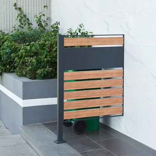 [en.casa] Mülltonnenverkleidung Uusikaupunki - Eleganter Sichtschutz für Mülltonnen - Mülltonnenverkleidung aus robustem verzinktem Stahl, ideal für 60/120/240 L Behälter. Verleiht Ihrem Außenbereich Eleganz und schützt vor Blicken.