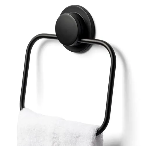 Croydex Stick 'n' Lock Handtuchring, Mattschwarz