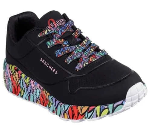 Skechers Mädchen UNO Lite Subtle Love Sneaker, Schwarz in gelb von Skechers