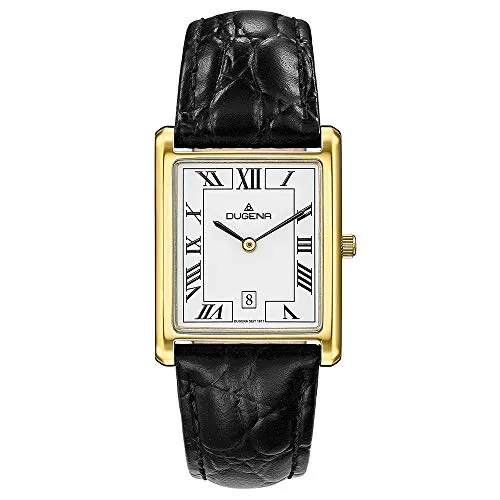 DUGENA Unisex-Armbanduhr 4460726 Quadra Classica - Elegante Armbanduhr mit Quarzwerk, gehärtetem Mineralglas und stylischem Lederarmband. Ideal für Damen, die zeitloses Design und Funktionalität schätzen.