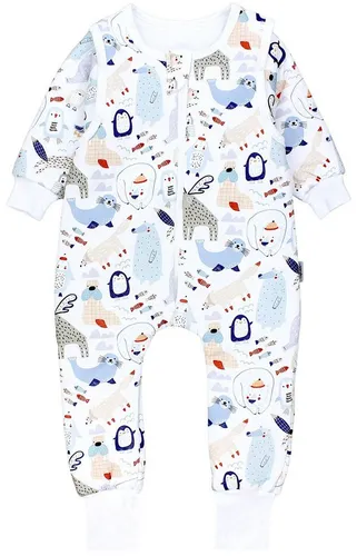 TupTam Schlafsack mit Beinen und Ärmeln 2.5 TOG - Babyschlafsäcke für ganzjährigen Komfort – Atmungsaktiv und OEKO-TEX zertifiziert, ideal für bewegliche Babys mit abnehmbaren Ärmeln für optimale Temperaturregulierung.