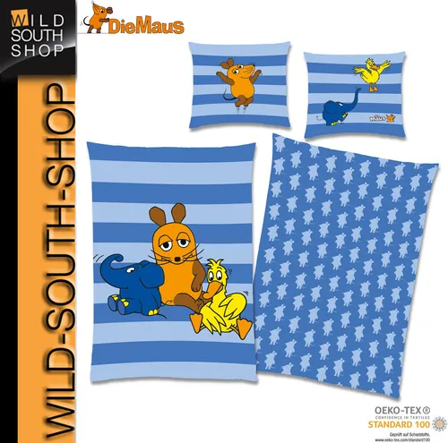Produktbild Die Sendung mit der Maus Bettwäsche 80x80 + 135x200 cm