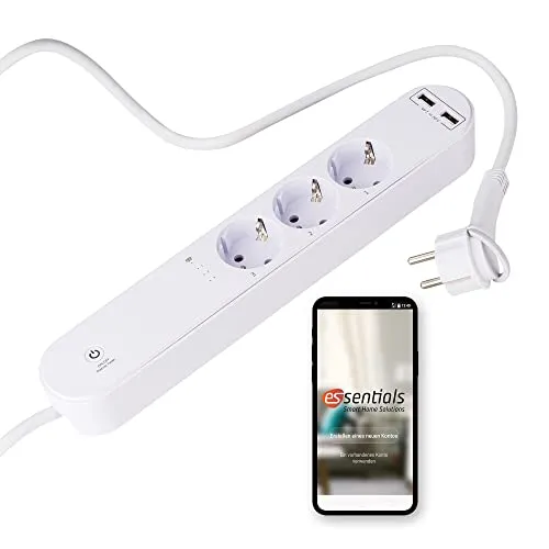 Smarte 3-Fach Steckdosenleiste mit 2 USB-Ports