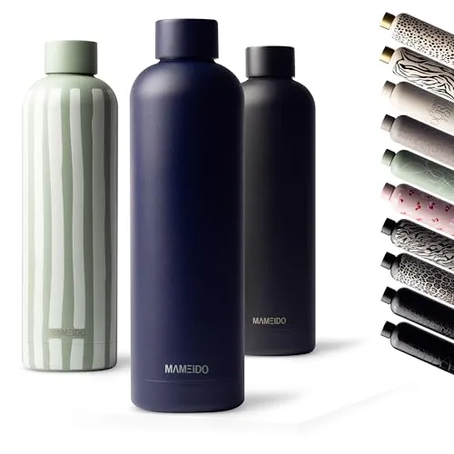 MAMEIDO Edelstahl Trinkflasche 750 ml - Thermosflasche für 12h heiße & 24h kalte Getränke, auslaufsicher, BPA-frei und ideal für Sport, Büro und Abenteuer.