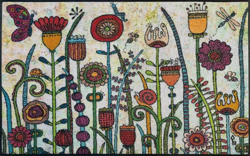 wash+dry Fußmatte Sonnentag 75x120cm - Fußmatte für innen und überdachten Außenbereich, waschbar bis 60°C, rutschfest und trittschalldämmend - ideal für Allergiker und Tierbesitzer.