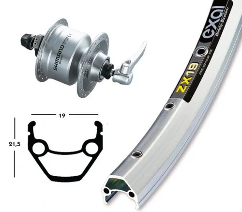Bike-Parts Unisex V-Rad 75Nabend DH3N72 Laufrad – Silber, 1size - Radnaben mit 8,5 mm Ventilbohrung und Adapter für dünne Ventile, ideal für anspruchsvolle Mountainbiker.