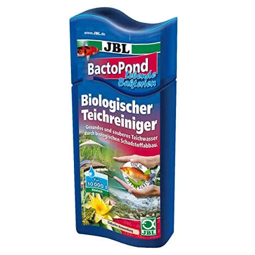 JBL BactoPond 500 ml - Biologische Reinigungsbakterien für Teiche bis 10.000 L - Wasserpflege & Algenmittel, effektive Filterbakterien für Koi-Teiche, sorgen für sauberes Wasser und ein gesundes Teichökosystem.