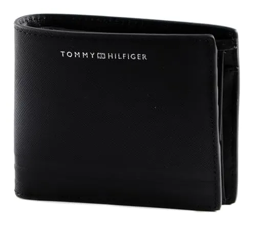 Tommy Hilfiger TH Business Leather CC and Coin Wallet Black - Herren-Geldbörse aus hochwertigem Leder, mit mehreren Fächern zur idealen Organisation Ihrer Finanzen. Kompakt und stilvoll - perfekt für den Alltag.