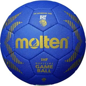 Molten Handball H3A5000-B, Größe 3, blau/gold - Handball, offizieller Spielball der IHF, mit innovativer Oberfläche für optimalen Grip und hervorragenden Sprung- und Dämpfungseigenschaften.