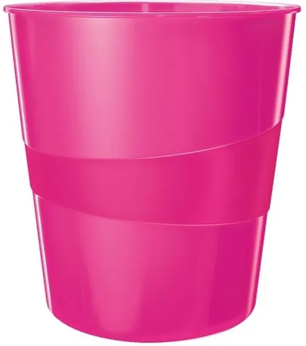 Leitz Papierkorb 15 Liter Pink Metallic, 6er Pack - Haushaltszubehör mit Hochglanz-Oberfläche, ideal für Zuhause oder Büro. Stapelbar, langlebig und einfach zu reinigen – perfekt für eine stilvolle Aufbewahrung.