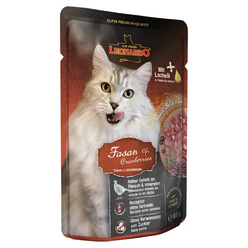 Leonardo Fasan + Cranberry 85 g, Katzenfutter, NEU von LEONARDO
