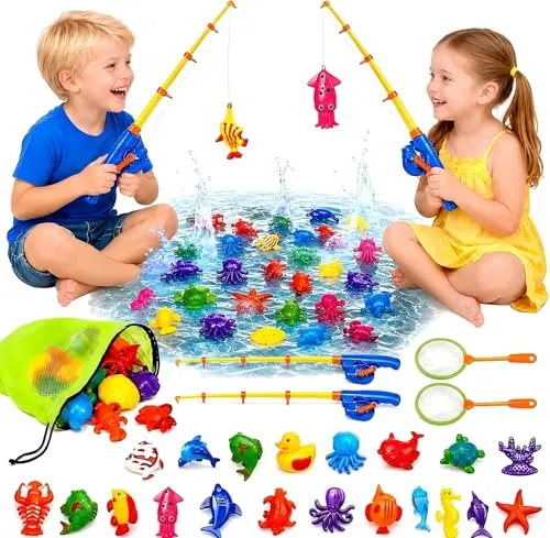 Magnetisches Angelspielzeug mit 30 Fischen