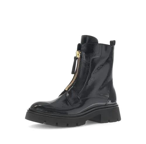 Gabor Damen Biker Boots, Frauen Stiefeletten,uebergangsschuhe,uebergangsstiefel,hoch,Stiefel,Bootee,Booties,schwarz (Gold),41 EU / 7.5 UK