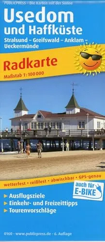 Usedom und Haffküste: Radkarte mit Ausflugszielen, Einkehr- & Freizeittipps, wetterfest, reissfest, abwischbar, GPS-genau. 1:100000 (Radkarte: RK)