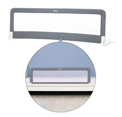 Fillikid Bettschutzgitter Grau, Rausfallschutz 150 x 50 cm klappbar für Standard & Boxspringbett