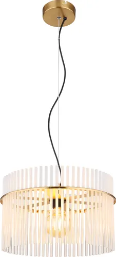 Hängeleuchte Pendellampe Esszimmerleuchte aus Glas und Metall - Elegante Hängeleuchte für stilvolle Akzente im Esszimmer, mit kunstvollen Glasstäben und goldfarbenem Metall für ein einzigartiges Lichtspiel.