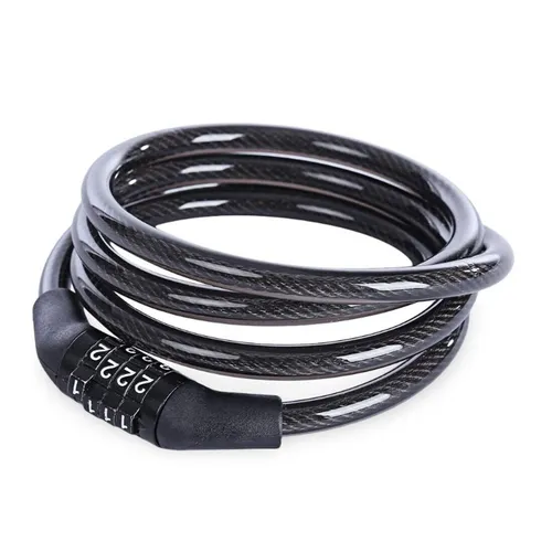 Produktbild PRECORN Fahrradschloss 1 m lang in schwarz Kabelschloss 4-stellig Zahlenschloss