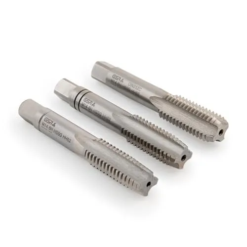 GSR PROFI Gewindebohrer M14 Satz HSSG 3 teilig, Geschliffen, Vorschneider, Mittelschneider & Fertigschneider, Gewindeschneider M14, metrische Feingewinde
