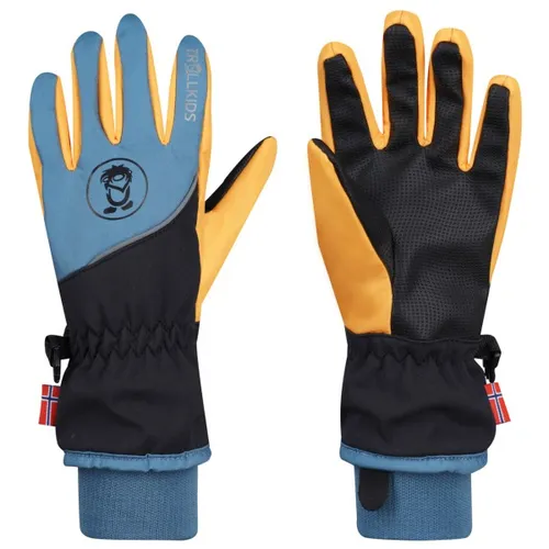Trollkids Kids Trolltunga Handschuhe 45, Black/Steel Blue